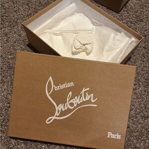 Christian Louboutin Tan Shoe Box with White Logo